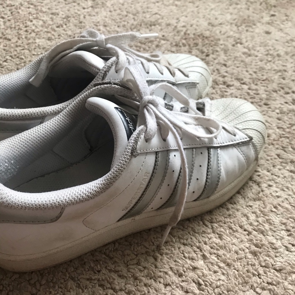 Silver Adidas Superstars